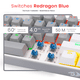 thumbnail image 3 of Teclado Gamer Redragon Fizz Rainbow Gris/Blanco 60%, 3 of 5