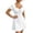 *White, variant on ClodeEU Women's Square Neck Front Tie Short Sleeve Mini Dress,Casual Slim Waist Flared A Line Sundress Black,Women's Plus L