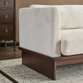 thumbnail image 6 of Christopher Knight Home 77" Modern 3-Seater Sofa, Beige Upholstered Couch with Walnut Solid Wood Base, 6 of 12