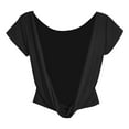 thumbnail image 6 of Women's Casual Backless Hollow Out Short Sleeve Round Neck T-Shirt, 6 of 8