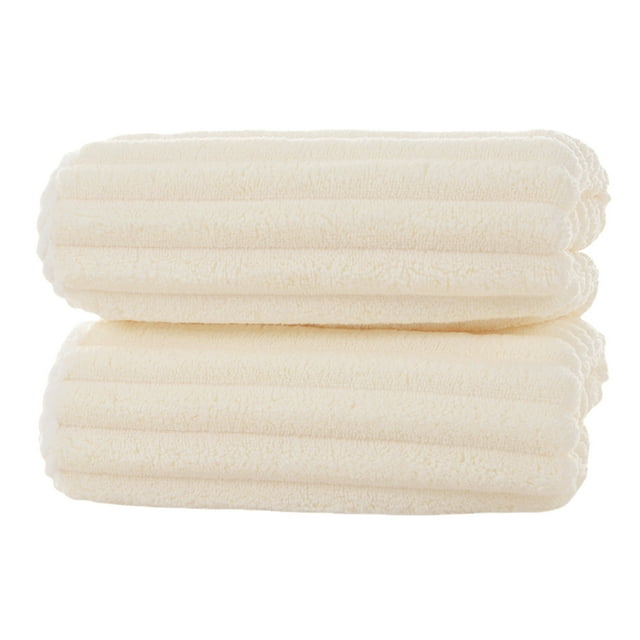 Face Towel 13.7 in x 29.5 in Fleece Corduroy Super Absorbent Thickened Solid Color with Hanging Loop