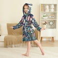 thumbnail image 4 of FORMRS Niños Bathrobe Unisex Hooded Robe Soft Plush Pajamas Sleepwear, Size 7-9T, Bloom Flowers, 4 of 7