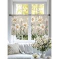 thumbnail image 4 of White Floral Sheer Curtains 54 Inch Length 2 Panels Set Window Treatments, Spring Botanical Vintage Flower Leaf Plant Rod Pocket Semi Curtains for Living Room/Bedroom/Kitchen Décor, 104"W x 54"L, 4 of 7