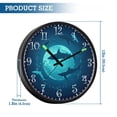 thumbnail image 3 of Voice Activated Clock with Glow Light 12 Inch Large Silent Wall Clock Battery Operated for Home Decor Sharks Swimming Around The Planet Earth, 3 of 8