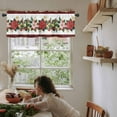 thumbnail image 6 of Christmas Poinsettia Kitchen Valances for Windows 54x18 Inch Kitchen Curtains Valances Rod Pocket Winter Xmas Buffalo Red Black Plaid Bathroom Window Valances for Window Treatment Decor, 6 of 6