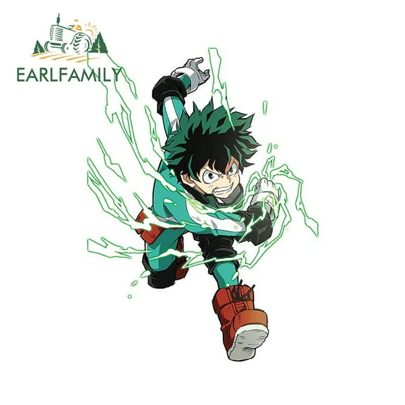 EARLFAMILY 5.1 Inch Deku Car Stickers Humorous Occlusion Scratch Truck VAN Windshield DIY Decal Sunscreen Cartoon Custom Printing