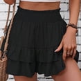 thumbnail image 5 of Women'S High Waist Ruffle Mini Skirt Tiered Short Skirt with Shorts Underneath, 5 of 7