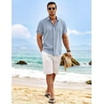 thumbnail image 3 of COOFANDY Men's Linen Shirts Short Sleeve Casual Shirt Button Down Shirt for Men Beach Summer Wedding Shirt, 3 of 10
