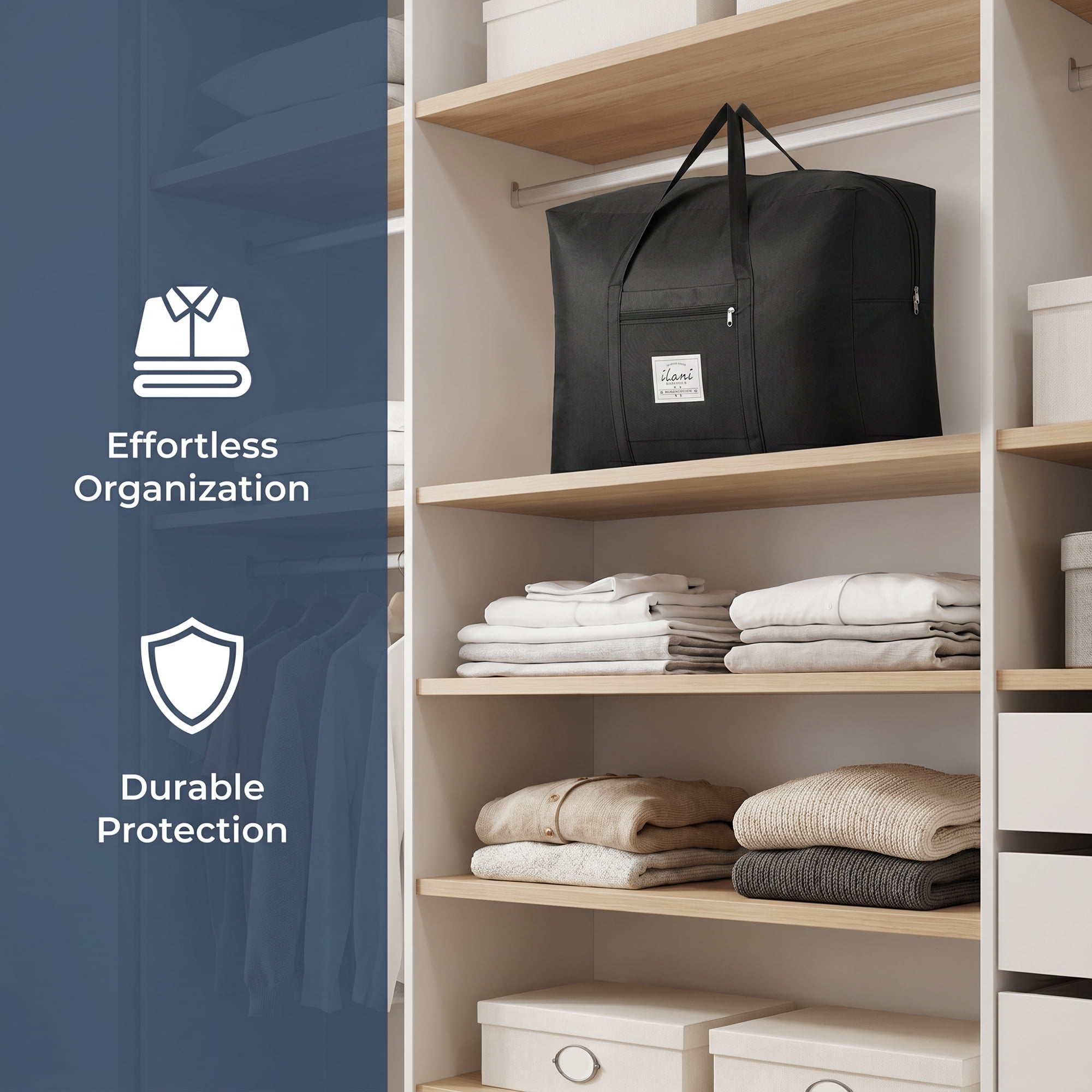 Unique Bargains Extra Large Oxford Travel Storage Bag for Organizing Black 23.6" x 20.1" x 11.8"