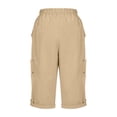 thumbnail image 5 of Capri Pants for Women Summer Casual Elastic High Waist Rolled Up Straight Leg Cropped Cargo Pants, 5 of 7
