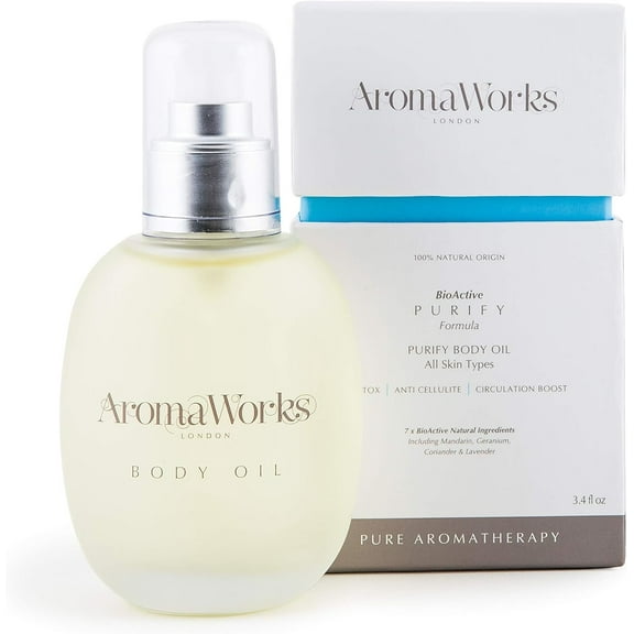 Aromaworks Purify Body Oil  Includes Scents of Mandarin & Geranium  Creates a Relaxing Ambience  Suitable for All Skin Types  Handmade in the United Kingdom  100 ml