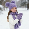 thumbnail image 5 of MAOQHI Kids Winter Beanie Hat Scarf Gloves Set Hat for Toddler Children Girls and Boys with Double Warm Lined Girls Knit Cap, 5 of 5