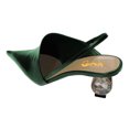 thumbnail image 3 of XYD Women Comfort Edgy Pointed Toe Slip On Pumps Slingback Strap Diamond Block Heel Sandals Party Fashion Shoes Size 4 Green, 3 of 4