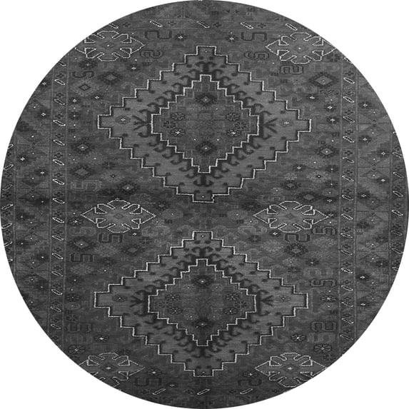 Ahgly Company Indoor Round Persian Gray Traditional Area Rugs, 5' Round
