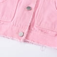 thumbnail image 4 of Frayed Denim Vest Jacket for Women Sleeveless Ripped Lapel Collar Button Up Lightweight Slim Fit Cropped Outerwear, 4 of 7
