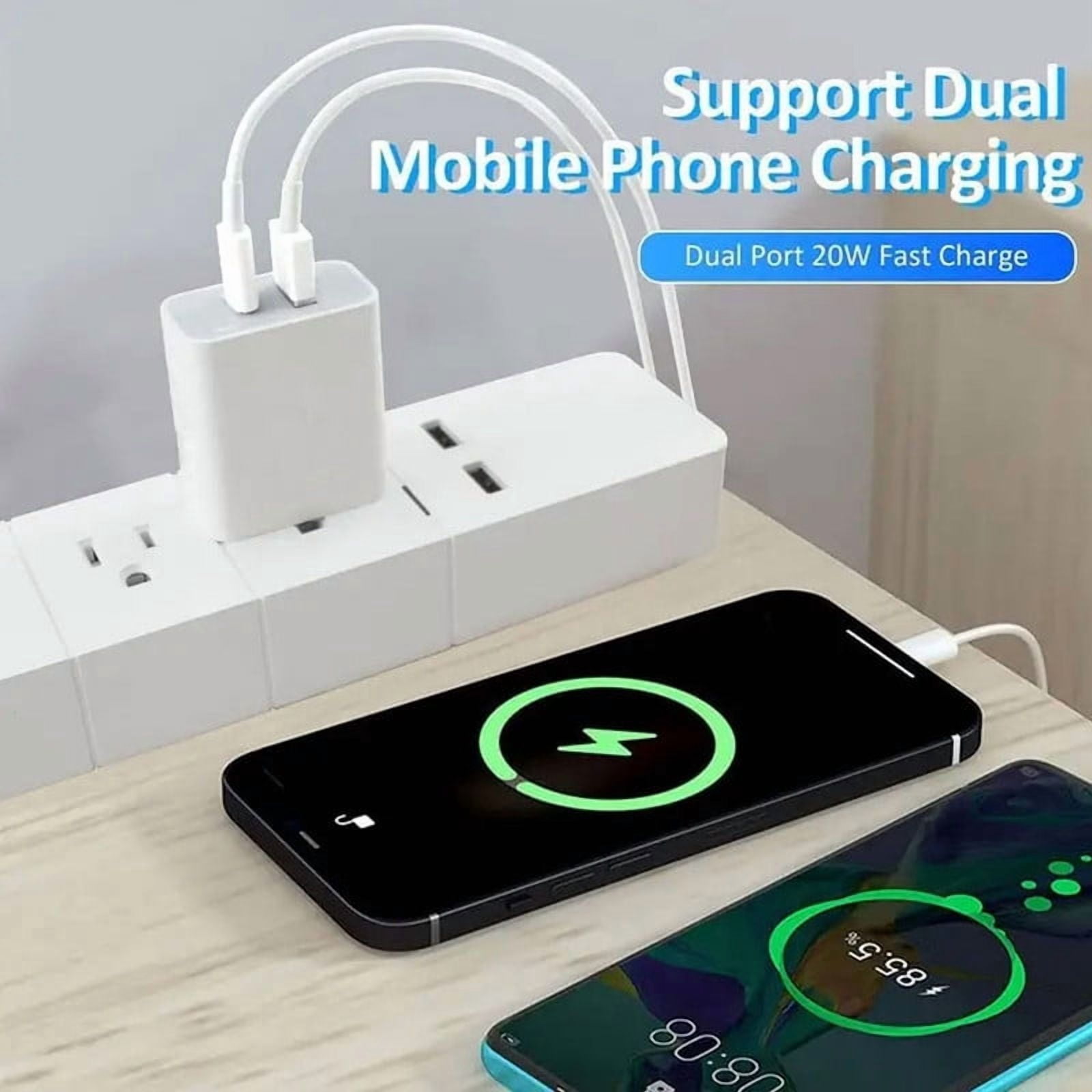 JOZASHON for iPhone 17/16 Charger, 2Pack 20W Adapter Wall Fast Charger with 10ft White USB C Cable for iPhone17 16/15/i Pad,orange