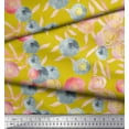thumbnail image 3 of Soimoi polyester Crepe Fabric Flower & Leaves Watercolor Printed Fabric 1 Yard 42 Inch Wide, 3 of 3