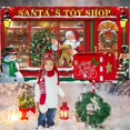 thumbnail image 4 of Banner de fondo para fotografía de fiesta navideña con tienda de juguetes de Papá Noel, fondo para tienda de Papá Noel, 22,8 x 13 m (clásico), 4 of 4