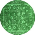 thumbnail image 1 of Ahgly Company Indoor Round Oriental Green Industrial Area Rugs, 7' Round, 1 of 4