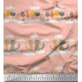 thumbnail image 1 of Soimoi Modal Satin Fabric Floral,Clouds & Cat Kids Print Sewing Fabric Yard 42 Inch Wide, 1 of 3