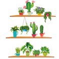 thumbnail image 2 of Adhesivos de pared coloridos con forma de cactus, plantas, estantes, arte de pared, 2 of 2