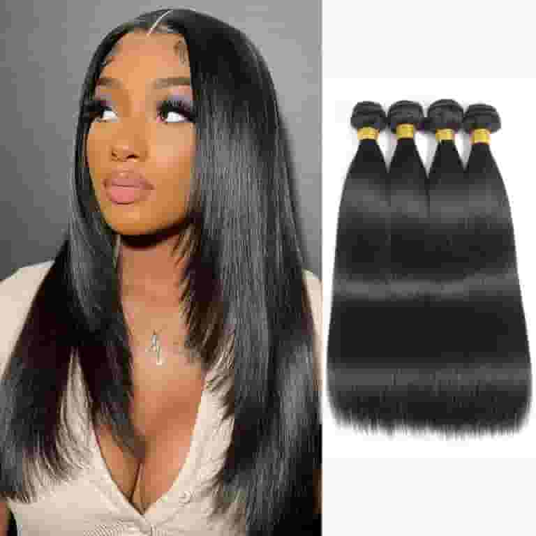 Brazilian Virgin Straight Hair Bundles 14 16 18 20 Inch 100