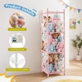 thumbnail image 3 of Gianna Stuffed Animal Storage, 54-Inch Plushies Storage, Features Solid Wood Frame & Secure Elastic Nets, Ideal for Toy Organizers in Playroom, Bedroom, or Nursery，Pink, 3 of 6