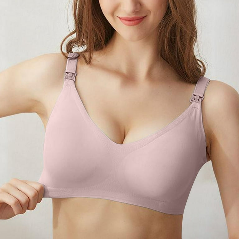 CLZOUD Comfort Shaping Bras for Women Pink Polyester,Spandex Bras for  Breastfeeding Upgraded Supportive Comfort Maternity Bra Pregnancy Seamless  Sleep Bralette L 