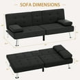 thumbnail image 3 of Homall Futon Sofa Bed Adjustable Futon Couch Fabric Modern Sleeper Sofa Bed for Living Room, Business Office, Recliner Sofa with Cup Holders, 3 of 7