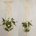 thumbnail image 3 of Flmtop Hand Woven Hemp Rope Plants Flowers Pot Hanging Basket Holder Net Garden Decor, 3 of 9