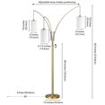 thumbnail image 5 of HomeRoots 83" Brass Three Light Tree Floor Lamp With White Frosted Glass Drum Shade, 5 of 10