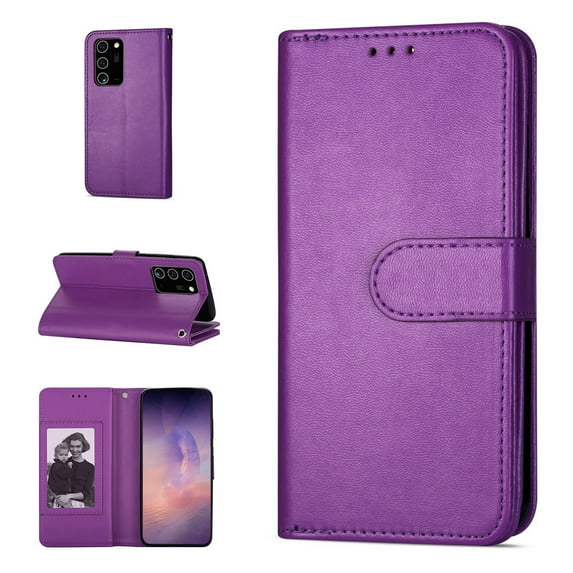Dteck Case For Samsung Galaxy Note 20 Ultra (6.9 inches), Magnetic PU Leather Wallet Strap Case Flip with 9 ID&Credit Card Slots Pocket Stand Protective Phone Cover ,Purple