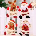 thumbnail image 7 of 4 Pcs Christmas Ornaments Set Cute Fashion Fabric Plush Doll Hanging Pendant Christmas Decorations for Tree Walls Windows Doors Home Party Garden Decor Gift (Santa Snowman Elk Bear), 7 of 7