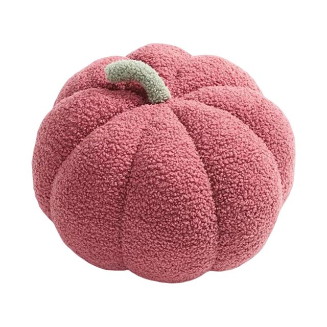 Kearding Cojín de calabaza de felpa de algodón PP para Halloween, decoración para sala de estar, dormitorio, almohada, adorno, decoración de Kits de decoración para fiestas Violeta