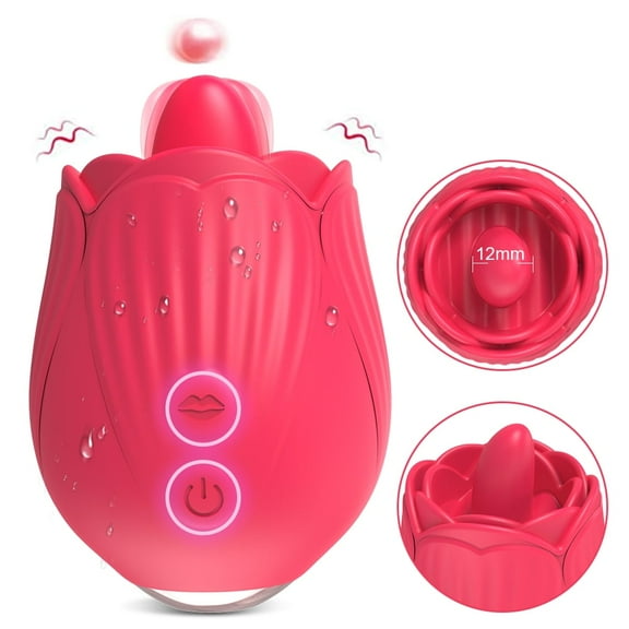 TLUDA Rose Toy Tongue Licking Vibrator ,Personal Vibrator for Women