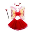 thumbnail image 2 of Conjunto de disfraz de hada para niñas Fernando 4 piezas con falda tutú y Ala de ángel rojo, 2 of 8