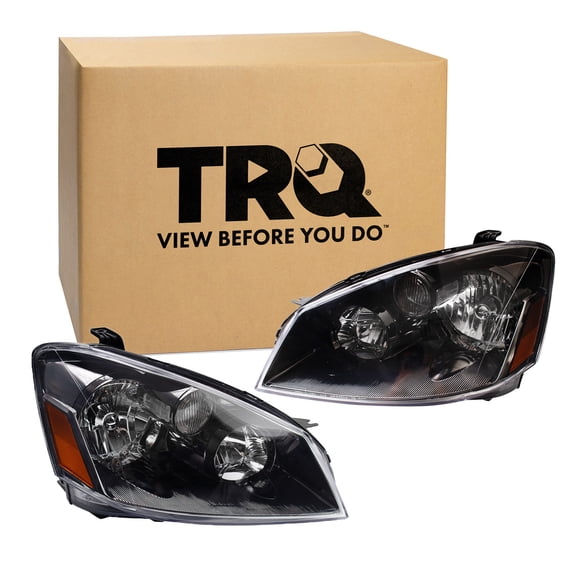 TRQ Headlight Assembly Set NI2518104 NI2519104 Fits 2005-2006 Nissan Altima