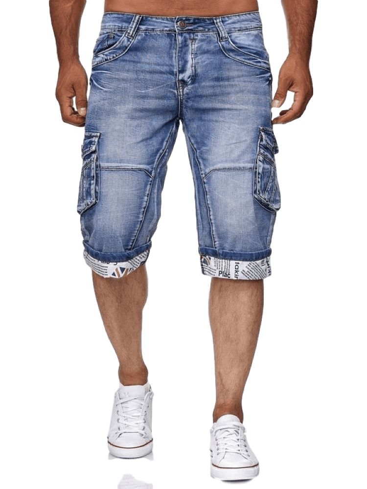 iYYVV Plus Size Mens Summer Distressed Denim Shorts Skate Board Harem Fashion Jeans