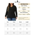 thumbnail image 5 of Agnes Orinda Women's Plus Size Loose Polo V Neck Long Sleeve T Shirts Tops Collared Ribbed Brushed Top Sweater Casual 2X Black, 5 of 5