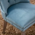 thumbnail image 3 of Set of 2 Dining Chairs with Velvet Upholstered, Dining Room Chairs, High-end Tufted Solid Wood Kitchen And Dining Room Chairs with Wood Legs Nailhead Trim for Kitchen Bedroom, Light Blue, 3 of 9