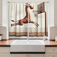 thumbnail image 3 of Ambesonne Basketball Kitchen Curtains, Humor Funny Giraffe Dunk, 55"x36", Cinnamon Off White Green, 3 of 3