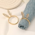 thumbnail image 5 of Easter Bunny Napkin Rings - Gold Rabbit Ear Napkin Holders, Cute Spring Table Decor for Easter Dinner, Wedding, Party & Banquet Settings, Alloy Rhinestone Serviette Rings, 5 of 6