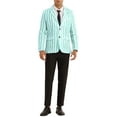 thumbnail image 2 of Lars Amadeus Striped Suit Jacket for Men's Notch Lapel Color Block Stripes Pattern Blazer, 2 of 5