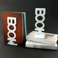 thumbnail image 5 of Fufafayo under $5 Book Ends, Heavy Duty Metal Book Storage for Books CDs, Nonskid Art Decorative Metal Bookends for Home Office Study Book Shelf, 5 of 7