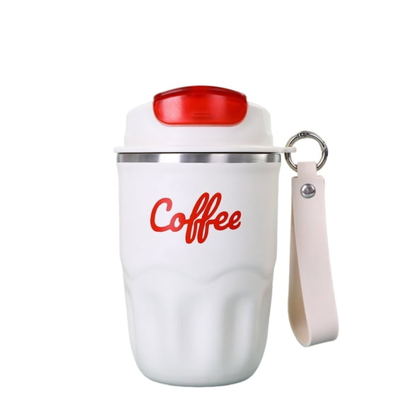 Gumesh 2-Pack Coffee Vacuum Flask, Portable Coffee Cup with Lid & Handle, Intelligent Temperature Display, Stainless Steel Insulated Water Bottle, Travel Coffee Mug for Hot and Cold Drinks (Black)