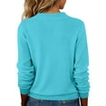 thumbnail image 4 of Resicozy Warm Sweaters for Women Lapel Soft Knit Pullover Sweater Casual Loose Solid Long Sleeve Shirt 2025 Fall Winter Clothing Sky Blue XL, 4 of 6