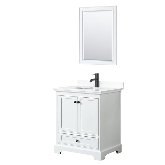 Wyndham Collection WCS202030SWBWCUNSM24 Deborah 30" Free Standing Single Basin Vanity Set
