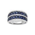 thumbnail image 2 of 3 Carat TGW Created Blue and White Sapphire Women's "Cyan Gem" Anniversary Band in Sterling Silver, 2 of 5