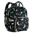 thumbnail image 4 of LEQUEEN Unicorn Mommy Baby Diaper Bag Backpack for Boy & Girl, Insulated Pocket Changing Nappy, Black, 4 of 6