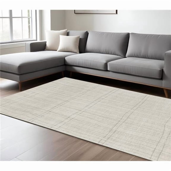 HomeRoots 533415 8 x 10 ft. Gray & Ivory Abstract Rectangle Area Rug